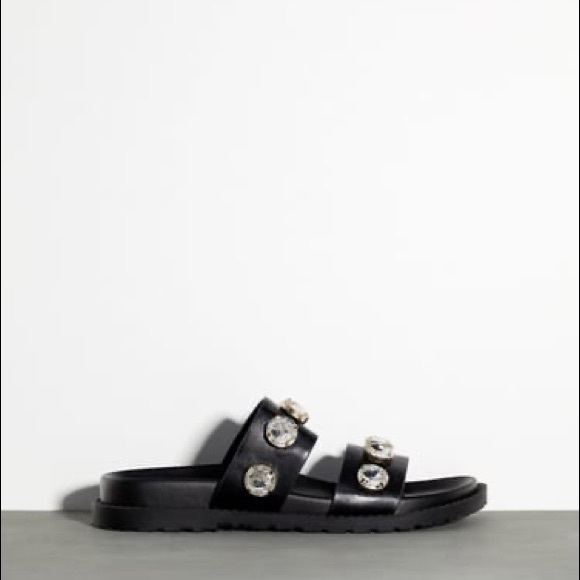 ZARA SPARKLY LOW HEELED SANDALS - Picture 7 of 8